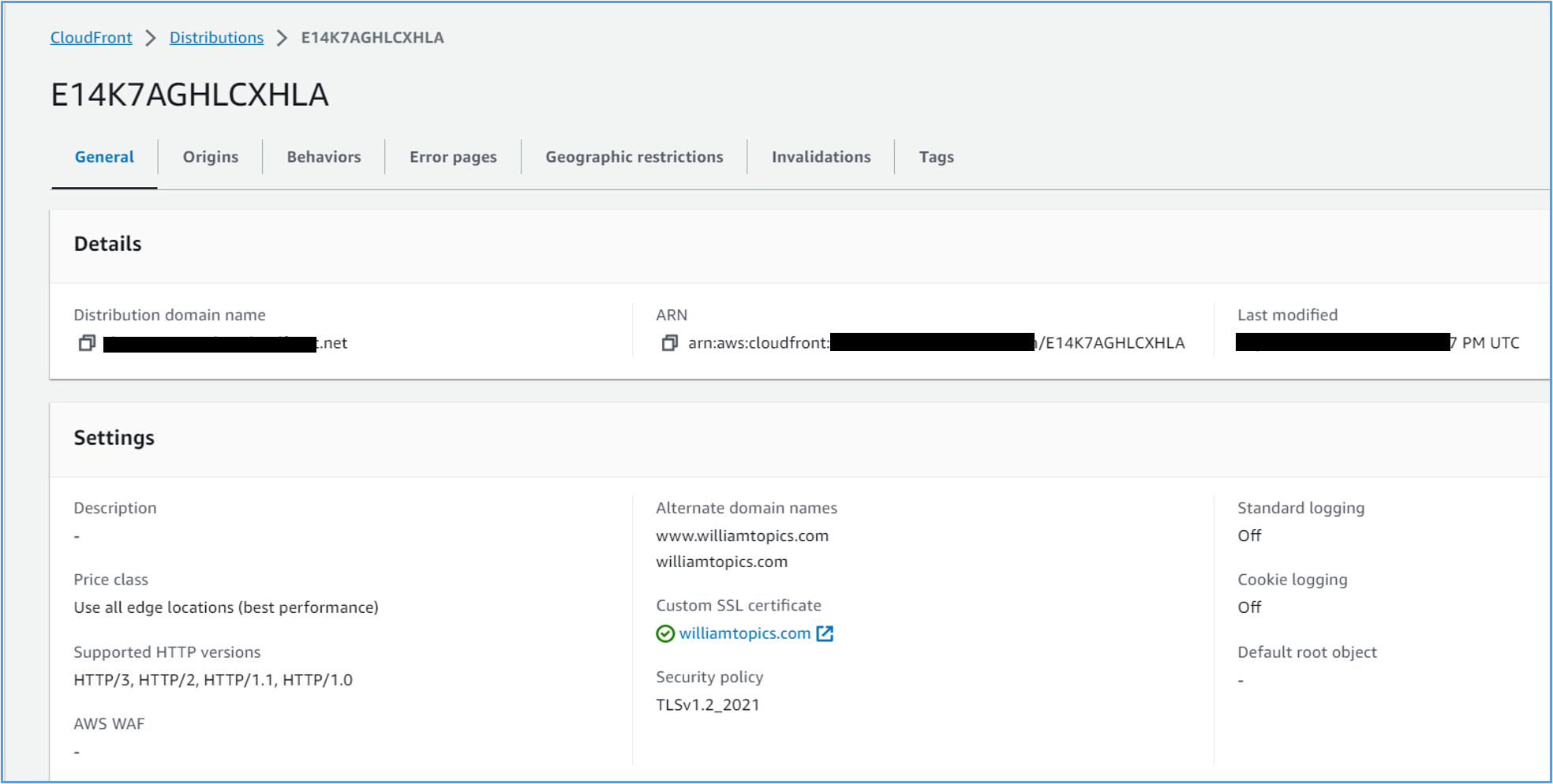 CloudFront Dashboard