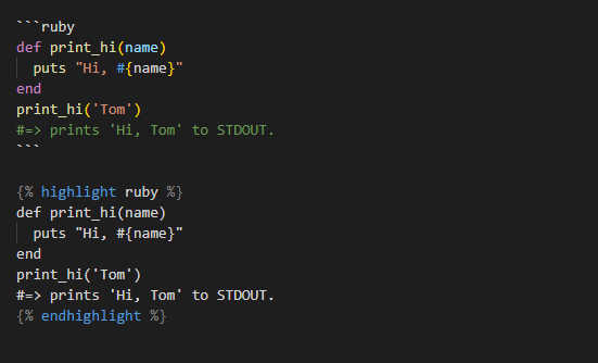 jekyll syntax highlighting